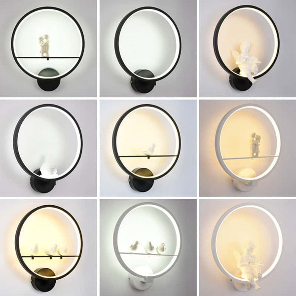 Modern Art Angel Bird Living Room Bedroom Wall Lamp